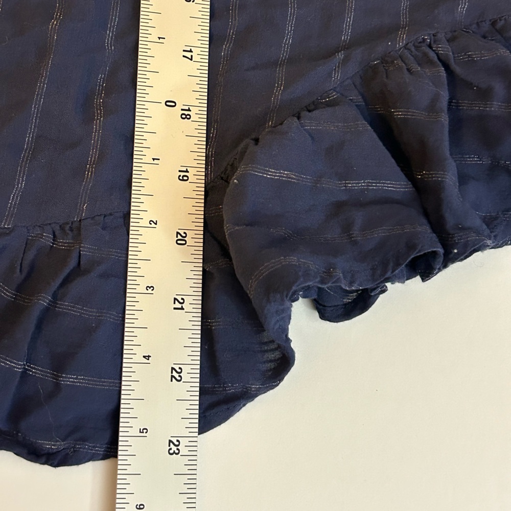 torrid Navy Ruffle-Hem Button Tank - Picture 7 of 7